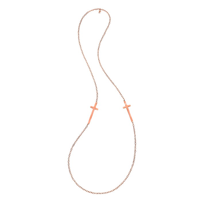 Folli Follie Collar de Acero Inoxidable Bañado en Plata con Detalles Rosa Folli Follie Collar de Acero Inoxidable Bañado en Plata con Detalles Rosa