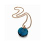 Folli Follie Collar de Acero Inoxidable Bañado en Plata con Cristal Azul, Rosa