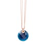 Folli Follie Collar de Acero Inoxidable Bañado en Plata con Cristal Azul, Rosa
