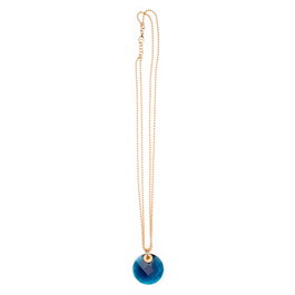 Folli Follie Collar de Acero Inoxidable Bañado en Plata con Cristal Azul, Rosa