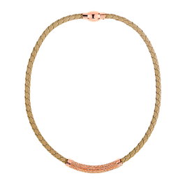 Folli Follie Collar 3N13T007RIS con detalles de cristal y cuero