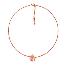 Folli Follie Collar de Acero Inoxidable con Detalles de Cristal Rosa