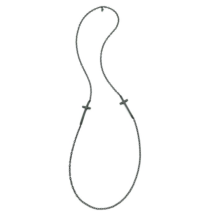 Folli Follie Collar de Acero Inoxidable con Detalles de Cristal, 90 cm Folli Follie Collar de Acero Inoxidable con Detalles de Cristal, 90 cm