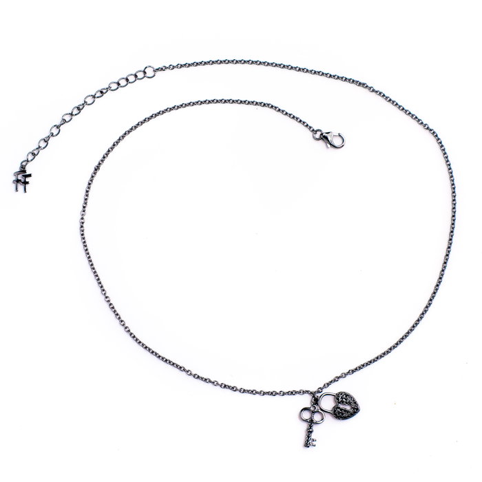 Folli Follie Collar de Plata de Ley con Detalles Negros 3N17S046KK Folli Follie Collar de Plata de Ley con Detalles Negros 3N17S046KK