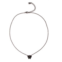 Folli Follie Collar de Plata de Ley con Circonita y Detalles Negros