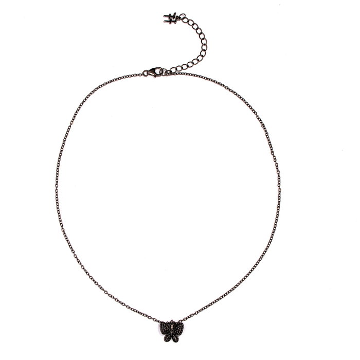 Folli Follie Collar de Plata de Ley con Circonita y Detalles Negros Folli Follie Collar de Plata de Ley con Circonita y Detalles Negros