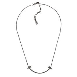 Folli Follie Collar de Plata de Ley con Circonita y Detalles Negros