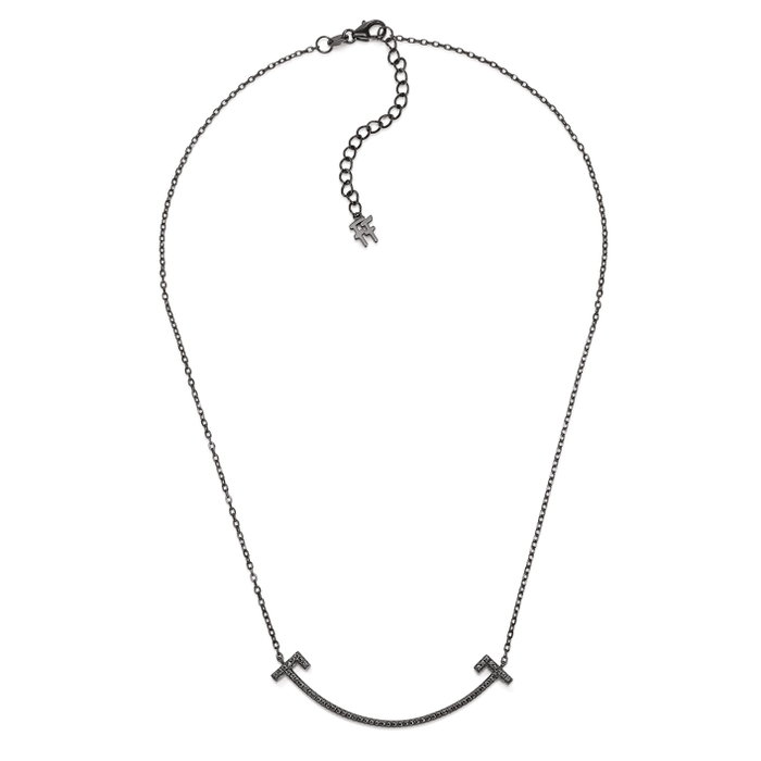 Folli Follie Collar de Plata de Ley con Circonita y Detalles Negros Folli Follie Collar de Plata de Ley con Circonita y Detalles Negros