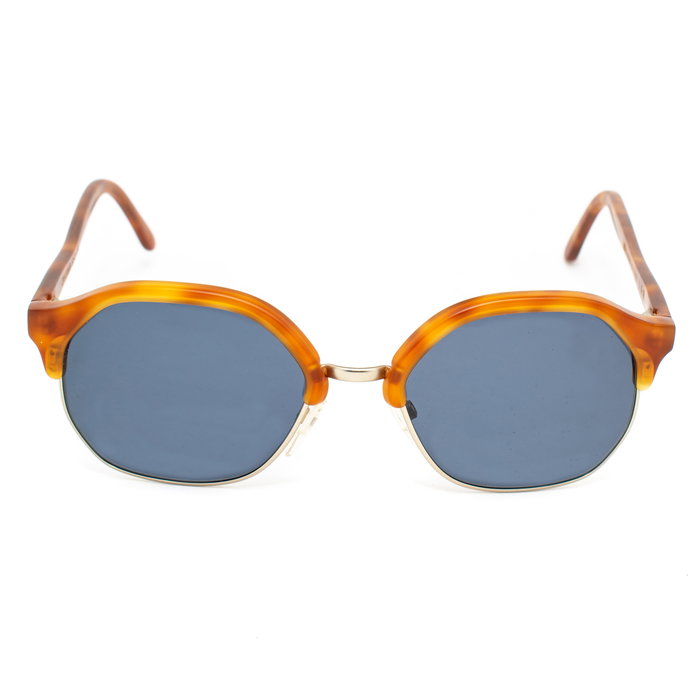 LGR Gafas de sol ZANZIBAR-HAVANA-02 con cristal azul y montura marrón