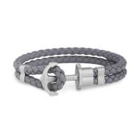 Paul Hewitt Pulsera de Cuero Gris PH-PH-L-ST-SG-XS