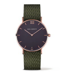Paul Hewitt Reloj PH-SA-R-ST-B-20S con caja rosa y correa verde