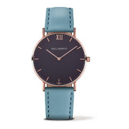 Paul Hewitt Reloj PH-SA-R-ST-B-23M con correa de cuero azul