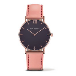 Paul Hewitt Reloj PH-SA-R-ST-B-24S con esfera azul y correa rosa
