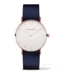 Paul Hewitt Reloj PH-SA-R-ST-W-N-20 con caja rosa y correa azul