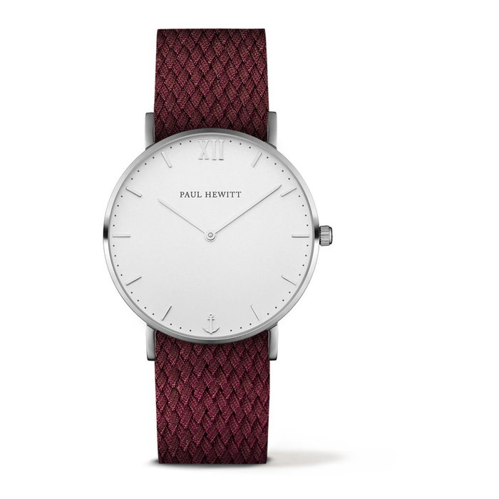 Paul Hewitt Reloj PH-SA-S-ST-W-19S Unisex con Correa Roja Paul Hewitt Reloj PH-SA-S-ST-W-19S Unisex con Correa Roja