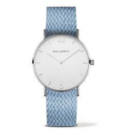 Paul Hewitt Reloj PH-SA-S-ST-W-26M con Correa Azul y Caja Plateada
