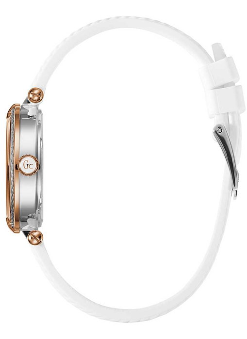 GC Reloj Y18004L1 con correa de silicona blanca