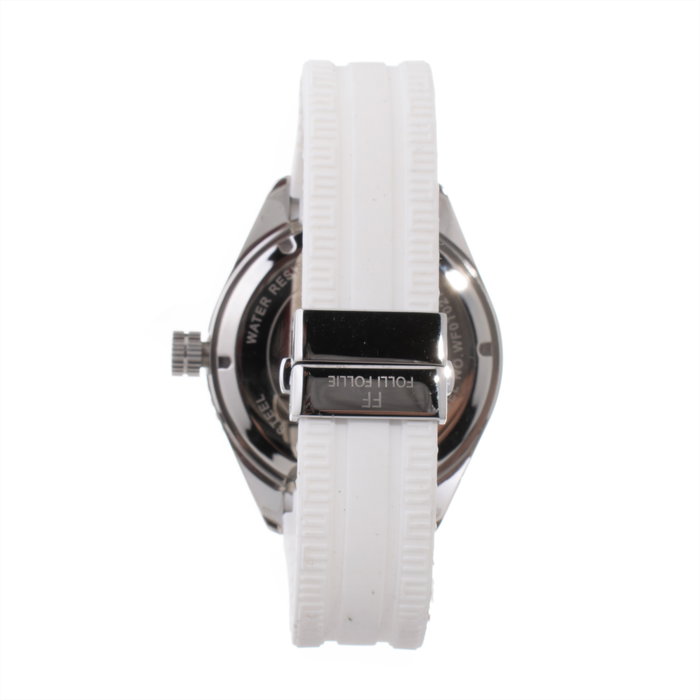 Folli Follie WF0T027ZDO Reloj Analógico de Mujer Blanco y Plateado
