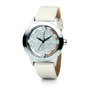 Folli Follie WF0T057SSZ con correa de cuero blanco y caja plateada
