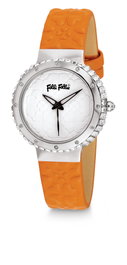 Folli Follie WF13A032SPW con correa naranja y caja plateada