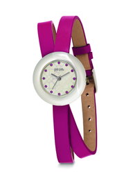 Folli Follie WF13F030SSP con correa de cuero rosa