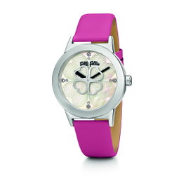 Folli Follie WF13T040SPW Reloj de Mujer con Correa de Cuero Rosa