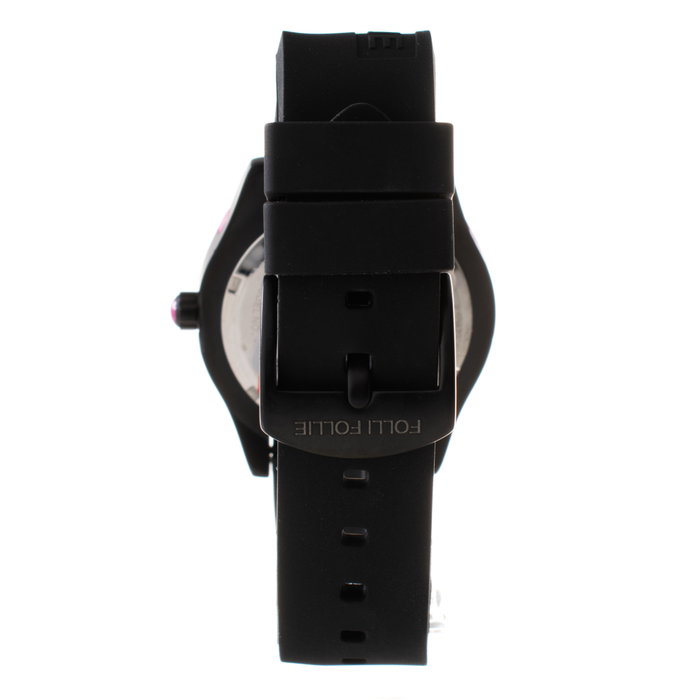 Folli Follie WF13Y028ZPP con correa negra y caja rosa