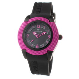 Folli Follie WF13Y028ZPP con correa negra y caja rosa