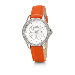 Folli Follie WF15A031SPW con correa de cuero naranja