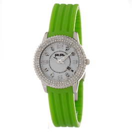 Folli Follie WF5T003ZTWV con correa verde y caja plateada