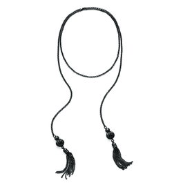 Folli Follie Collar de Acero Inoxidable Negro 1N17T007K