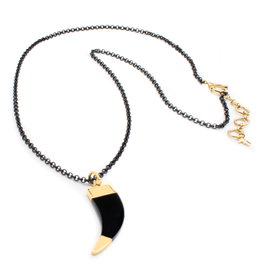 Folli Follie Collar de Acero Inoxidable Negro 3N17T076KYK