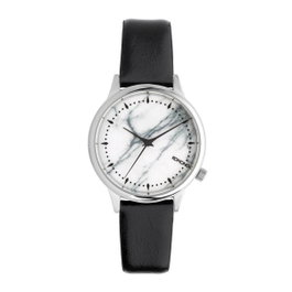 Komono KOM-W2474 Reloj para Mujer con Correa de Cuero Negra