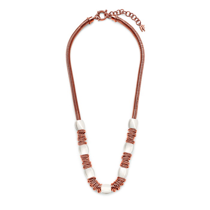 Folli Follie Collar 3N14T050RW de Acero Inoxidable Rosa Folli Follie Collar 3N14T050RW de Acero Inoxidable Rosa