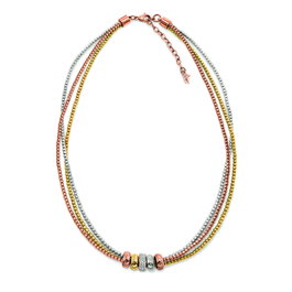 Folli Follie Collar Multicolor con Baño de Plata de 42 cm