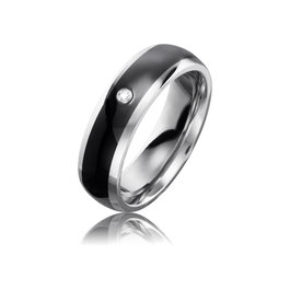 Save Brave Anillo Plateado con Diamante y Cerámica Talla 53