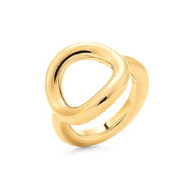 Folli Follie Anillo Dorado de Acero Inoxidable Talla 44