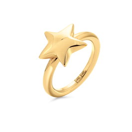 Folli Follie Anillo de Acero Inoxidable Dorado Talla 56