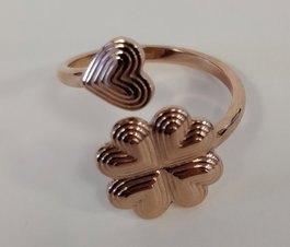 Folli Follie Anillo para Mujer con Detalles en Rosa, Tamaño 56