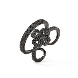 Folli Follie Anillo 3R17S015KK-54 Plata de Ley Negro