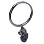 Folli Follie Anillo de Plata de Ley con Esfera Negra, Tamaño 54
