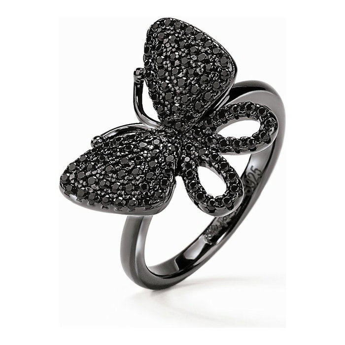 Folli Follie Anillo de Plata de Ley Negro Talla 52