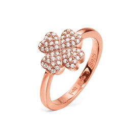 Folli Follie Anillo de Plata de Ley Rosa Tamaño 52