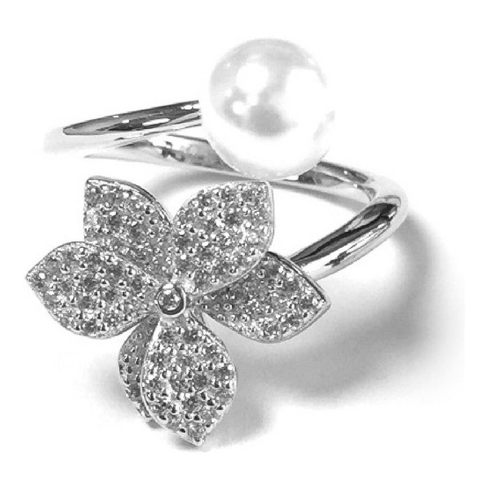 Folli Follie Anillo 3R19S150CW-52 de Plata de Ley Folli Follie Anillo 3R19S150CW-52 de Plata de Ley