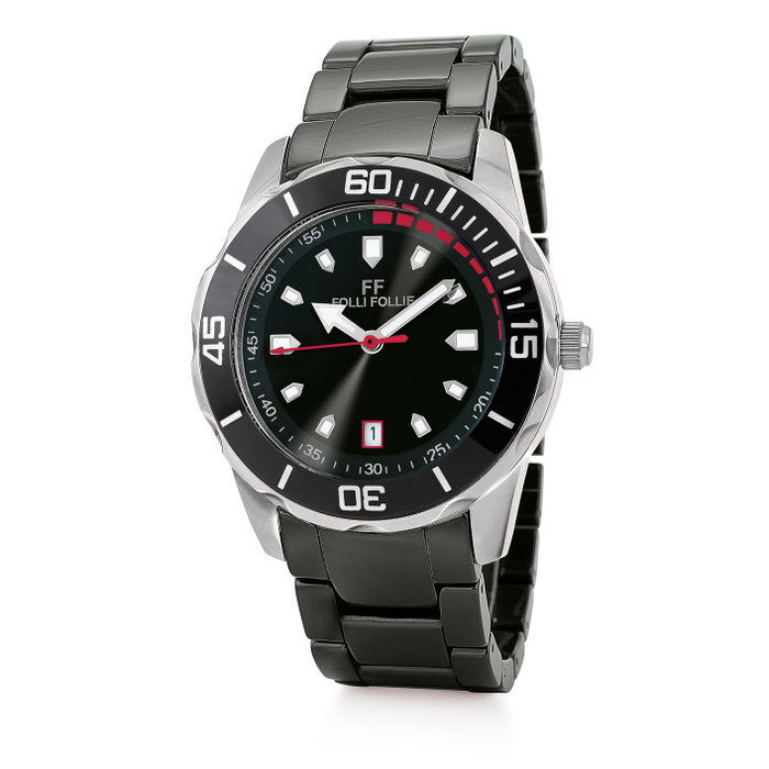 Folli Follie WF18T031BDK Reloj Unisex con Correa Negra Folli Follie WF18T031BDK Reloj Unisex con Correa Negra