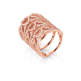 Folli Follie Anillo Rosa de Acero Inoxidable Talla 54