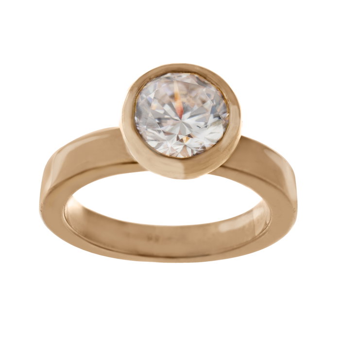 Folli Follie Anillo de Plata de Ley Dorado Talla 52 Folli Follie Anillo de Plata de Ley Dorado Talla 52