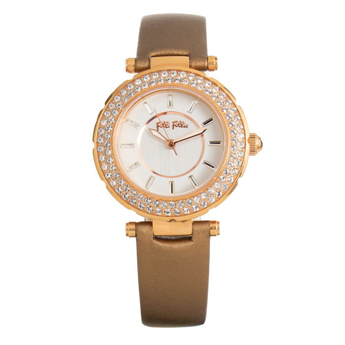 Folli Follie WF1B019SSS Reloj Analógico para Mujer con Correa de Cuero Marrón Folli Follie WF1B019SSS Reloj Analógico para Mujer con Correa de Cuero Marrón