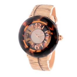 Folli Follie WF8R034SSB Reloj Analógico de Mujer con Correa de Cuero Marrón