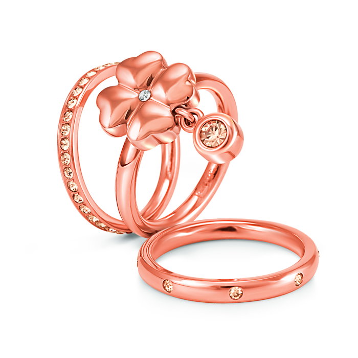 Folli Follie Anillo Rosa de Acero Inoxidable Talla 52